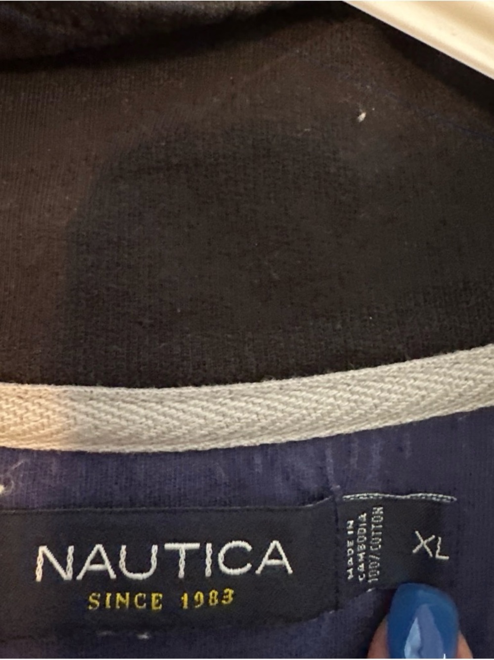Nautica Black Crewneck Sweater with Contrast Trim